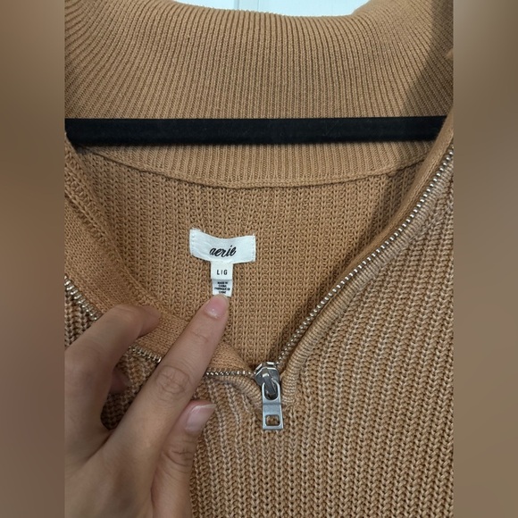 Cozy Aerie V-Neck Tan Sweater for Women - Picture 6 of 7